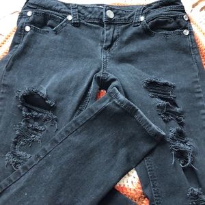 Almost famous black ripped jeans